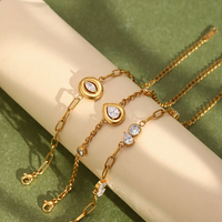 Bracelets Dreamshow, géométriques, en zircone cubique, grande goutte d'eau ovale, chaîne à maillons en forme de trombone, acier inoxydable 316L, or, bijoux de créateur