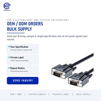 Kabel Serial HDB15 3 Baris 15 Pin Male to Male Berpelindung Ganda Pin Berlapis Emas 28AWG OD7.5mm Kabel Data Industri LUNGKAY