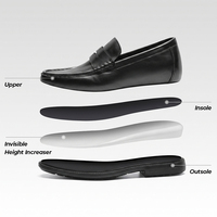 Mocassins Derby en Cuir Véritable pour Hommes, Vente en Gros Usine, Qualité Supérieure, Rehaussant de 8 cm, Idéaux pour le Bureau, les Cérémonies et les Mariages