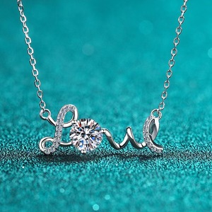 LOVE Letter Alphabet Pendant 18k Real Solid White Gold VVS1 D Clarity Lab Grown Diamond Eternity Luxury Fine Jewelry - Product Image 3