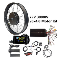 Kit de conversion de moteur de moyeu arrière sans balais et sans engrenages pour vélo électrique Fat Ebike 26 pouces 26x4.0, 60V 72V 3000W