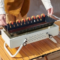 Barbecue portable en métal pour le camping, petit barbecue pliable pour la cuisson de la viande en plein air