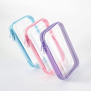 Boîte de rangement rigide en PET transparente avec fermeture éclair, classique, étanche, pour bureau, pour jeux sportifs, sac portable, commande en gros - Product Image 2