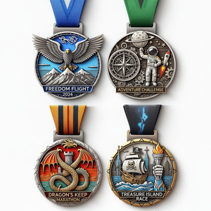 Sublimación en blanco Diseño personalizado Deportes Lucha culturismo Premio de oro de metal Medalla de acabado personalizada - Product Image 1