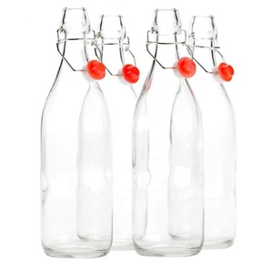 Bouteilles en verre <span class=keywords><strong>Grolsch</strong></span> rondes carrées de 500 ml avec bouchon à bascule, 16 oz, TRANSPARENTES, pour la fabrication de Kombucha, Kefir, <span class=keywords><strong>Bière</strong></span> - Product Image 5