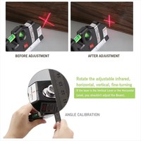 Niveau laser multifonctionnel avec ruban de mesure standard de 2,5 m (8 pi) et règles métriques