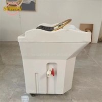 Siman portable shampooing évier avec chauffage et réservoir de stockage d'eau de 60L pas de tête de plomberie spa salon moderne blanc lavage des cheveux bol