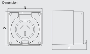 Conector Industrial IP66 de 250V 10A 15A, Enchufe Plano de <span class=keywords><strong>3</strong></span> Pines, Trifásico, Impermeable, para Exteriores - Product Image 2