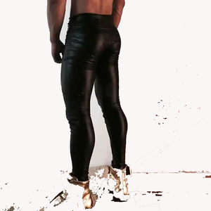 <span class=keywords><strong>Pantaloni</strong></span> da <span class=keywords><strong>Uomo</strong></span> Personalizzati <span class=keywords><strong>in</strong></span> Pelle PU Effetto Bagnato, Leggings Skinny con Tasche, <span class=keywords><strong>Pantaloni</strong></span> Aderenti Elasticizzati Lunghi da Clubwear, Taglio Dritto o Curvo - Product Image 2