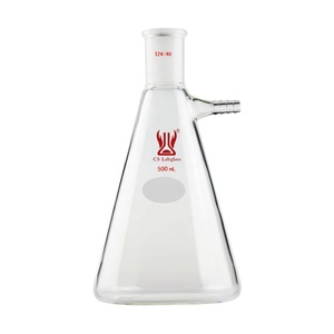 CS Labglass Laboratory Glassware Buchner <strong>Flask</strong> Borosilicate Glass Triangular <strong>Filter</strong> <strong>Flasks</strong> <strong>with</strong> Hose Connections - Product Image 1
