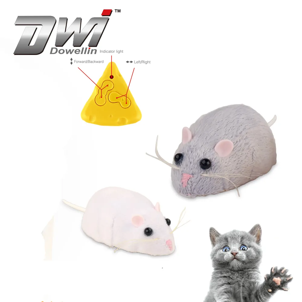Dwi dowellin rc mouse eletrônico gato, controle remoto, mouse, brinquedo com rotação de alta velocidade, mini mouse