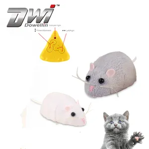 Dwi Dowellin RC fare kedi elektronik uzaktan kumanda fare oyuncak yüksek hızlı rotasyon ile Mini fare