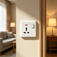 Prise murale multifonction OEM personnalisée avec interrupteur à bascule et voyant néon blanc – Vente en gros