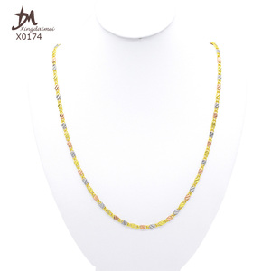 Collier chaîne trois couleurs en gros X0174, plaqué or 18 carats de haute qualité, <span class=keywords><strong>24</strong></span> pouces - Product Image 3