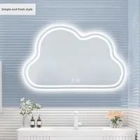 Miroir LED lumineux pour la décoration intérieure, miroir de vanité nuage pour une ambiance chaleureuse dans la chambre, design nordique.