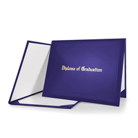 Certificat d'obtention du diplôme et couverture de diplôme en cuir lisse de style tente avec logo d'estampage en or Produit de classement élégant