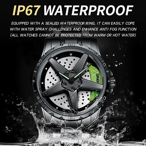 Reloj de Cuarzo para Hombre con Diseño Personalizado, Resistente al Agua, con Diseño de Rueda de Coche, Motor de Locomotora, Freno y Calibre, con Correa de Acero Inoxidable - Product Image 4