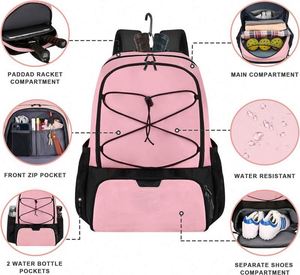 Free Sample Hot New Stylish Custom Large Storage Pickleball Bag with <b>Shoe</b> Compartment <b>Wet</b> Pocket-Fence Hook, Pickleball Bag - Product Image 4