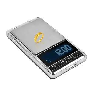 Báscula Digital de gramos, 500g/0,1g, función de calibración de tara, báscula de bolsillo de joyería negra