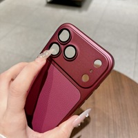 Coque de téléphone tendance à motif litchi mat avec protection d'appareil photo, en TPU souple, pour iPhone 15 16 17 18 Pro