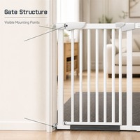 Barrière de sécurité intérieure en acier au carbone épaissi, sans perçage, pour escalier, isolation pour chien, clôture pour animaux de compagnie, porte pour enfant avec fermeture (type : sans)
