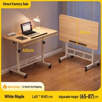 Table pliable pour ordinateur portable pour lit, avec roulettes mobiles pour un déplacement facile, pour le travail et les études à domicile - Support ergonomique confortable