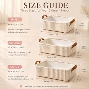Corduroy Custom Name Baby Storage Basket Personalized Nursery Foldable Changing <b>Aesthetic</b> Boho <b>Room</b> <b>Decor</b> Practical Caddy Infant - Product Image 6
