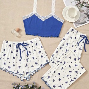 Nova Chegada Design de Moda Macio Sexy Lace Suave Leite De Seda Lingerie Pijamas Set Pijamas Pijamas para Mulheres Meninas - Product Image 2