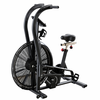 Vélo d'air commercial haut de gamme avec console numérique pour suivre la vitesse, le temps, les calories et la fréquence cardiaque, résistance du ventilateur, pour utilisation en salle de sport