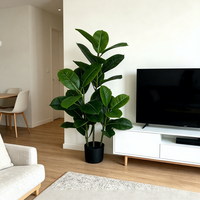 Plante Artificielle la Plus Vendue : Ficus Elastica Tropical Artificiel en Pot – Décoration, Cadeau de Mariage et de Remise de Diplôme