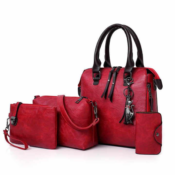 2023 Fashion High Quality Women's 4pcs Handbag Set Large Purse Set