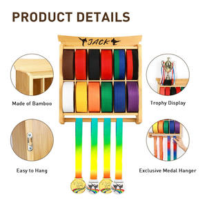 Estante de Taekwondo para exhibición de cinturón de artes artificiales, estante de exhibición de medallas, 12 cinturones, estante de exhibición de cinturón de Karate y trofeo - Product Image 2