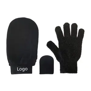 Luma软垫超细纤维涂抹器自晒黑手套套装去角质手套和面部手套，用于日晒皮革和乳液