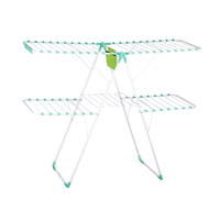 Offre Spéciale étendoir à linge avec pinces à chaussettes étendoir à linge en métal pliable autoportant Airer réglable Gullwings intérieur extérieur