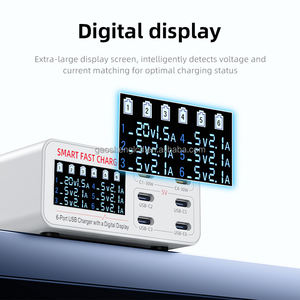 <span class=keywords><strong>Chargeur</strong></span> <span class=keywords><strong>USB</strong></span> rapide 55W 3.0, adaptateur 6 ports, station de <span class=keywords><strong>charge</strong></span> <span class=keywords><strong>USB</strong></span> pour iPhone, iPad, téléphone, <span class=keywords><strong>charge</strong></span> rapide, affichage numérique - Product Image 1