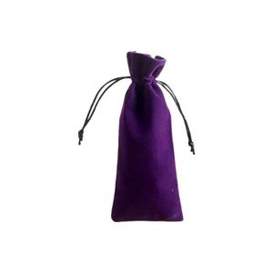 Petit sac à bijoux personnalisé 6*15cm, pochette en velours avec cordon de serrage, avec marque pour l'emballage des cristaux - Product Image 5