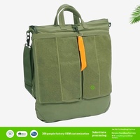 Sac à dos bandoulière personnalisable de style rétro pour pilote, avec doublure en polyester et fermeture éclair étanche