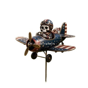 Adorno de Jardín con Forma de Piloto de Avión TJ Skeleton, Arte Metálico Decorativo para Exhibición en Exteriores - Product Image 5