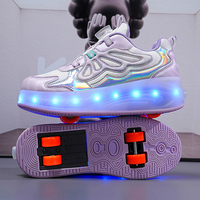Chaussures à roulettes lumineuses LED personnalisées avec chargement USB pour garçons, filles et enfants
