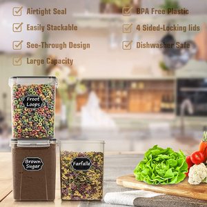 Contenitori per Alimenti <span class=keywords><strong>Rio</strong></span> 5.2L, Set da 4 Pezzi, Extra Grandi, Alti, Ermetici, Senza BPA, Impilabili, Adatti al Congelatore, Riutilizzabili, per Conservazione Alimenti e Organizzazione Desktop - Product Image 2