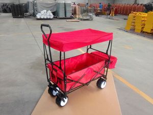 Carro pieghevole da campeggio pieghevole per bambini da spiaggia con carrello da pesca a 4 ruote da giardino - Product Image 4