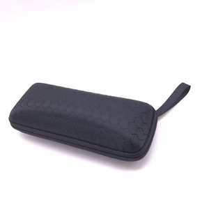 Étui à lunettes Xinpeng en EVA noir à motif hexagonal avec fermeture éclair, sac de rangement portable et protecteur pour lunettes de soleil et de vue - Product Image 2