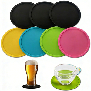 Customized Design Custom Logo Wholesale Eco-Friendly Round Silicone <b>Cup</b> Pad and Beer Coaster - Product Image 3