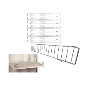 Valla para estante de góndola directa de accesorios de tienda, labio frontal de alambre para estantes de góndola, 36 "L X 3" H cromado - Product Image 1