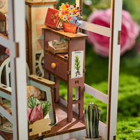Kit de maison en bois éducatif IIECREATE, style dessin animé, coin lecture, jouet éducatif pour l'aménagement d'un jardin de fleurs