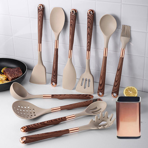13 Pieces <b>Cooking</b> <b>Utensils</b> Kitchen Tools Rose Gold Handle Spoon <b>Set</b> Silicone Kitchen <b>Utensils</b> <b>Set</b> for <b>Cooking</b> - Product Image 2