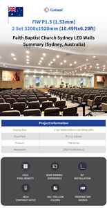 Canbest Fiw P1.5 3200X1920Mm 10.49Ftx6.29Ft الإيمان الكنيسة المعمدان سيدني داخلي أدى شاشة عرض الفيديو في أستراليا - Product Image 4