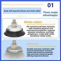 Kit de ventosas de vacío de caucho de nitrilo de silicona de alta resistencia para brazos robóticos, fabricado en China ZPT32/40/50/63/80/100/125H-A14/16