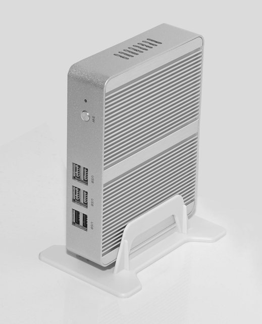 Industrial New Fanless Mini PC Barebone Computer with Intel Penum Gold 5405U 6*USB VGA+HD Dual Cores Windows11 Linux DDR4 SSD