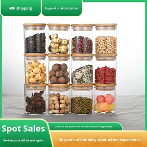 Para <span class=keywords><strong>Amazon</strong></span>, 12 piezas, tapa <span class=keywords><strong>de</strong></span> bambú <span class=keywords><strong>de</strong></span> algodón perla moderna, <span class=keywords><strong>tarros</strong></span> sellados <span class=keywords><strong>de</strong></span> vidrio soplado a mano para fiesta, almacenamiento <span class=keywords><strong>de</strong></span> alimentos, uso en <span class=keywords><strong>cocina</strong></span> - Product Image 3
